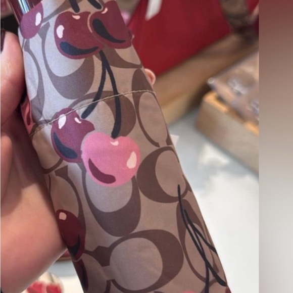 Coach Brown and Pink Patterned Umbrella - Picture 5 of 5